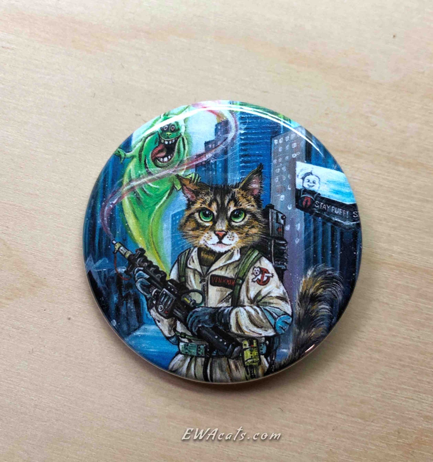 Button "Ghostbuster Cat"
