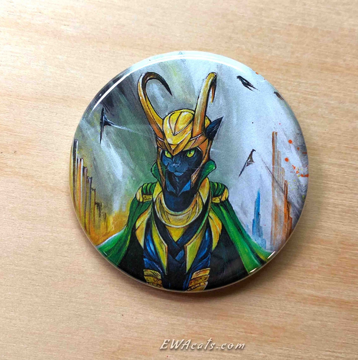 Button "Loki B Cat"