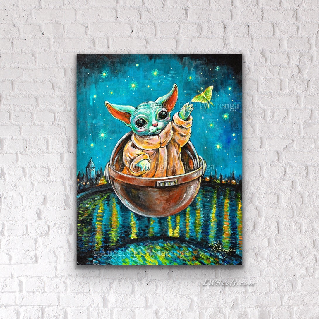 CANVAS "Kitty Yoda Over the Rhone" Open & Limited Edition