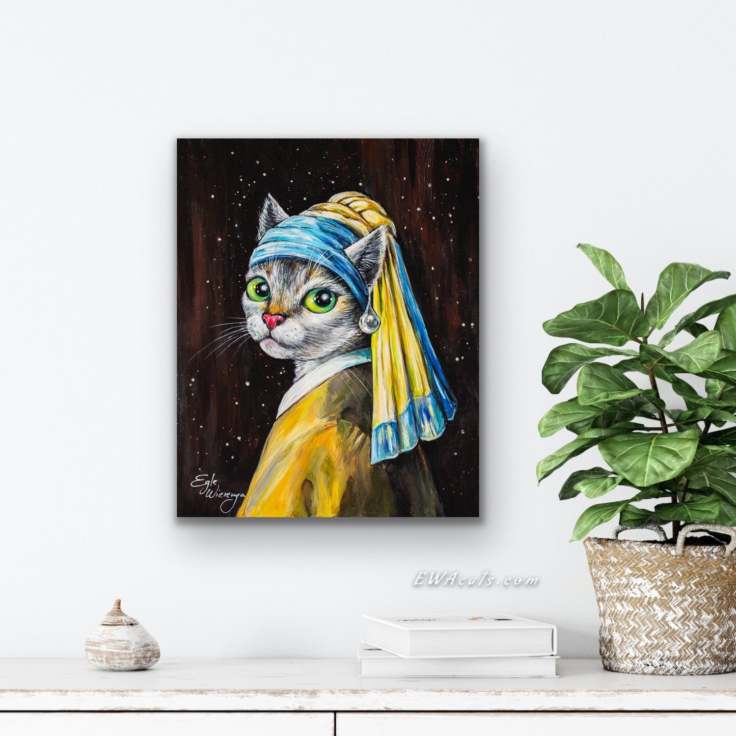 CANVAS "Cat With a Pearl Earring"  Open & Limited Edition