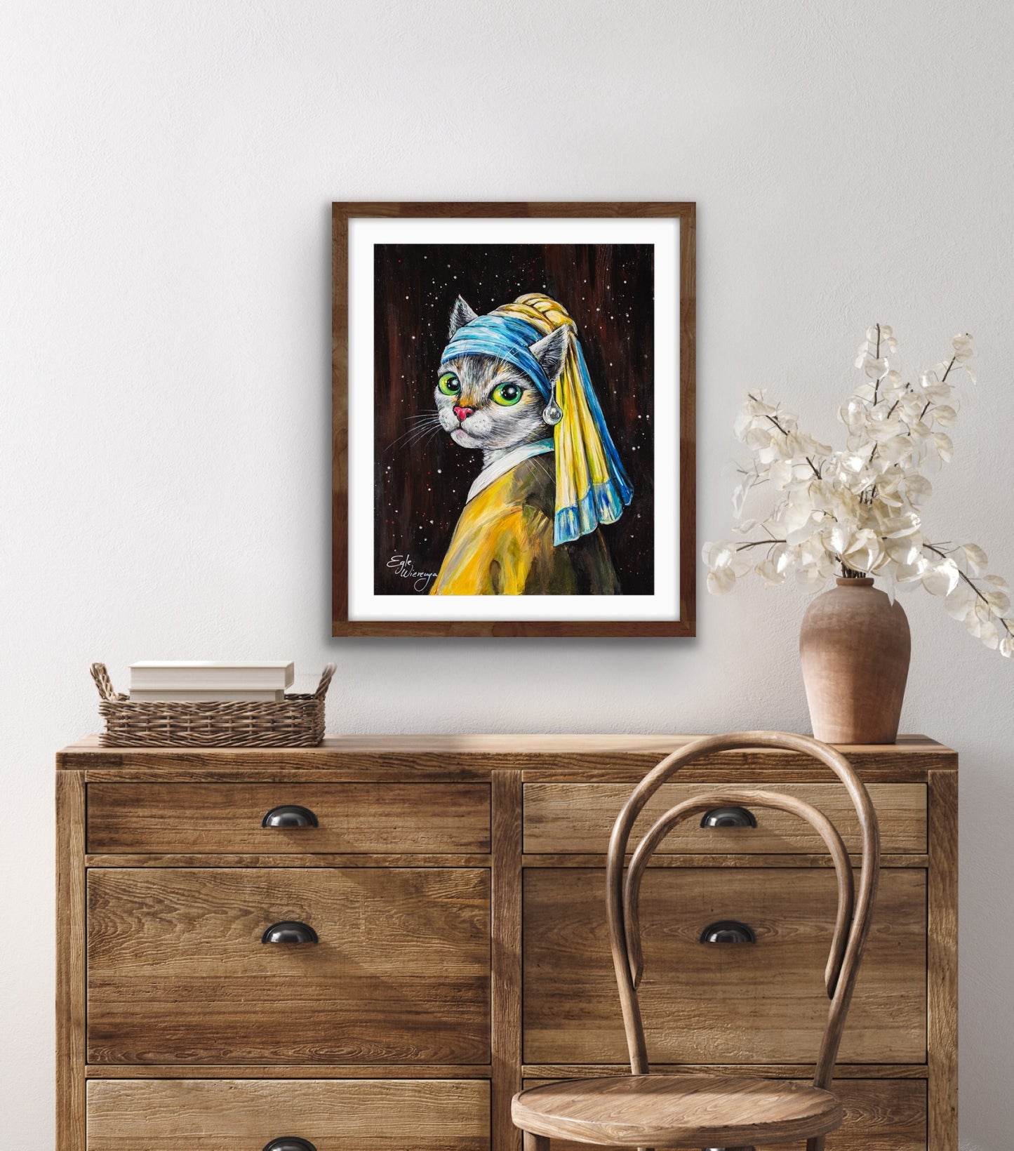 Art Print "Cat With a Pearl Earring"