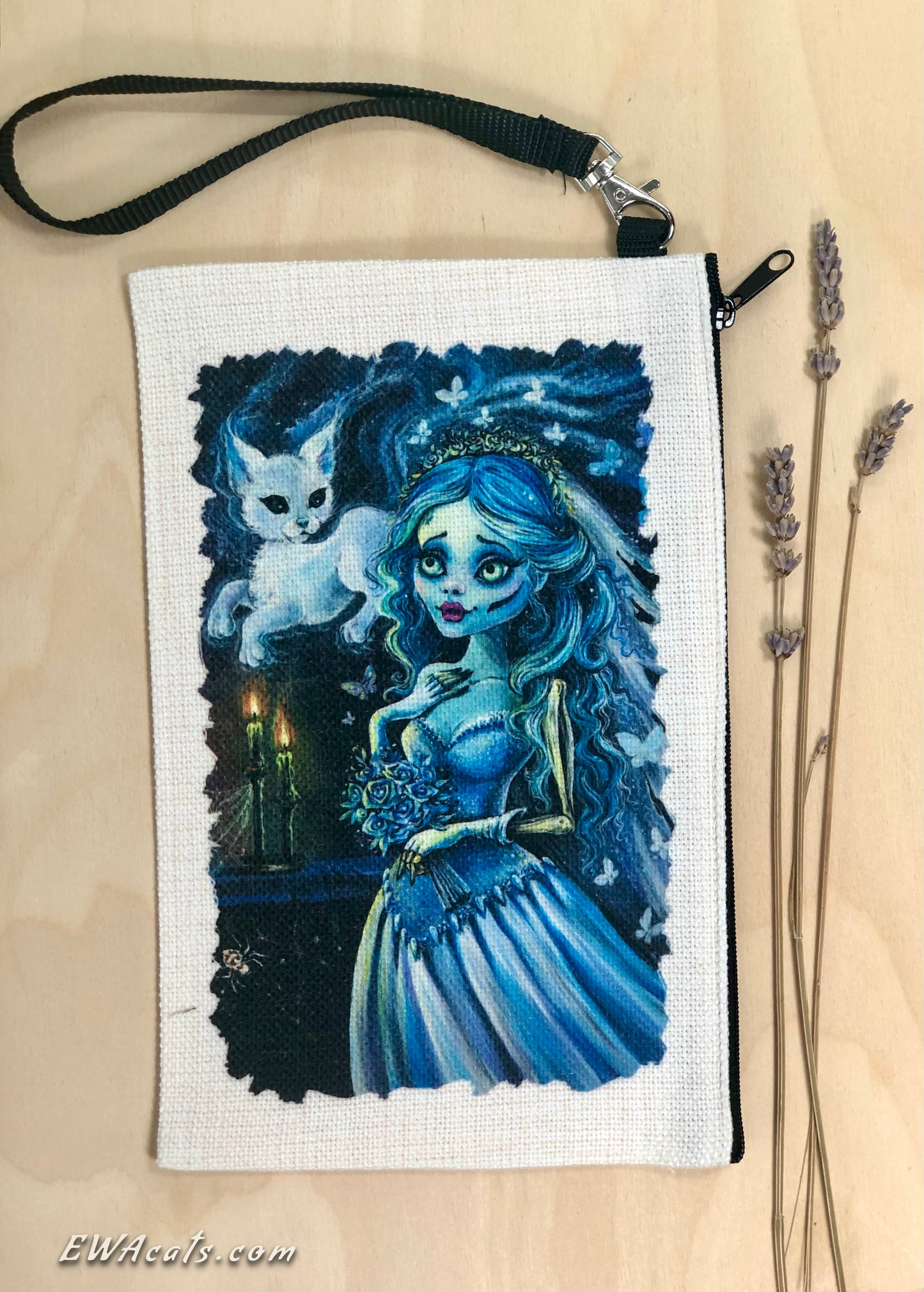 Linen Wallet "Emily & Her Ghost Kitty"