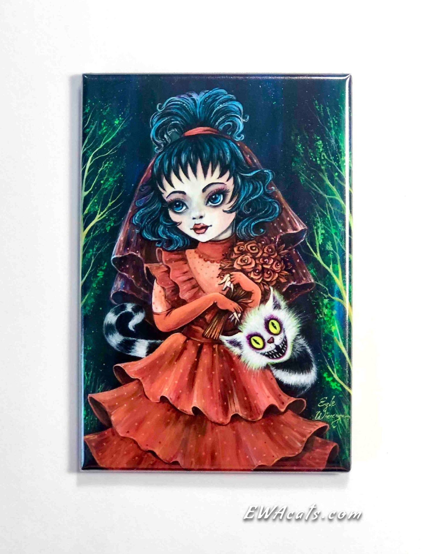 MAGNET 2"x 3" Rectangle "Lydia and Her Beetle Kitty"
