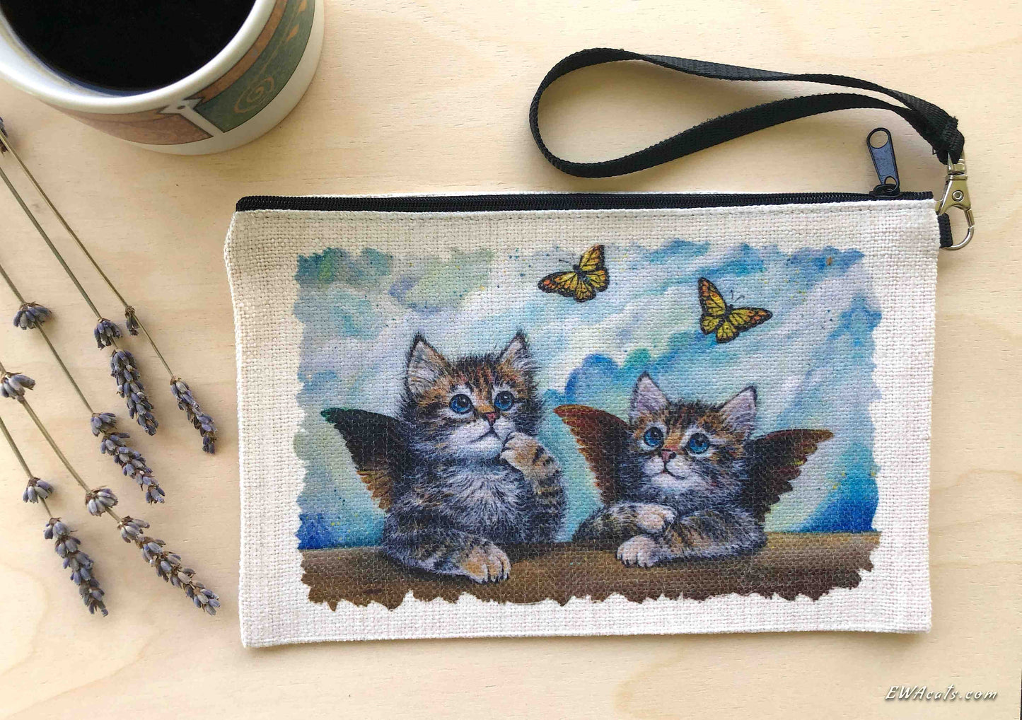 Linen Wallet "The Sistine Kittens"