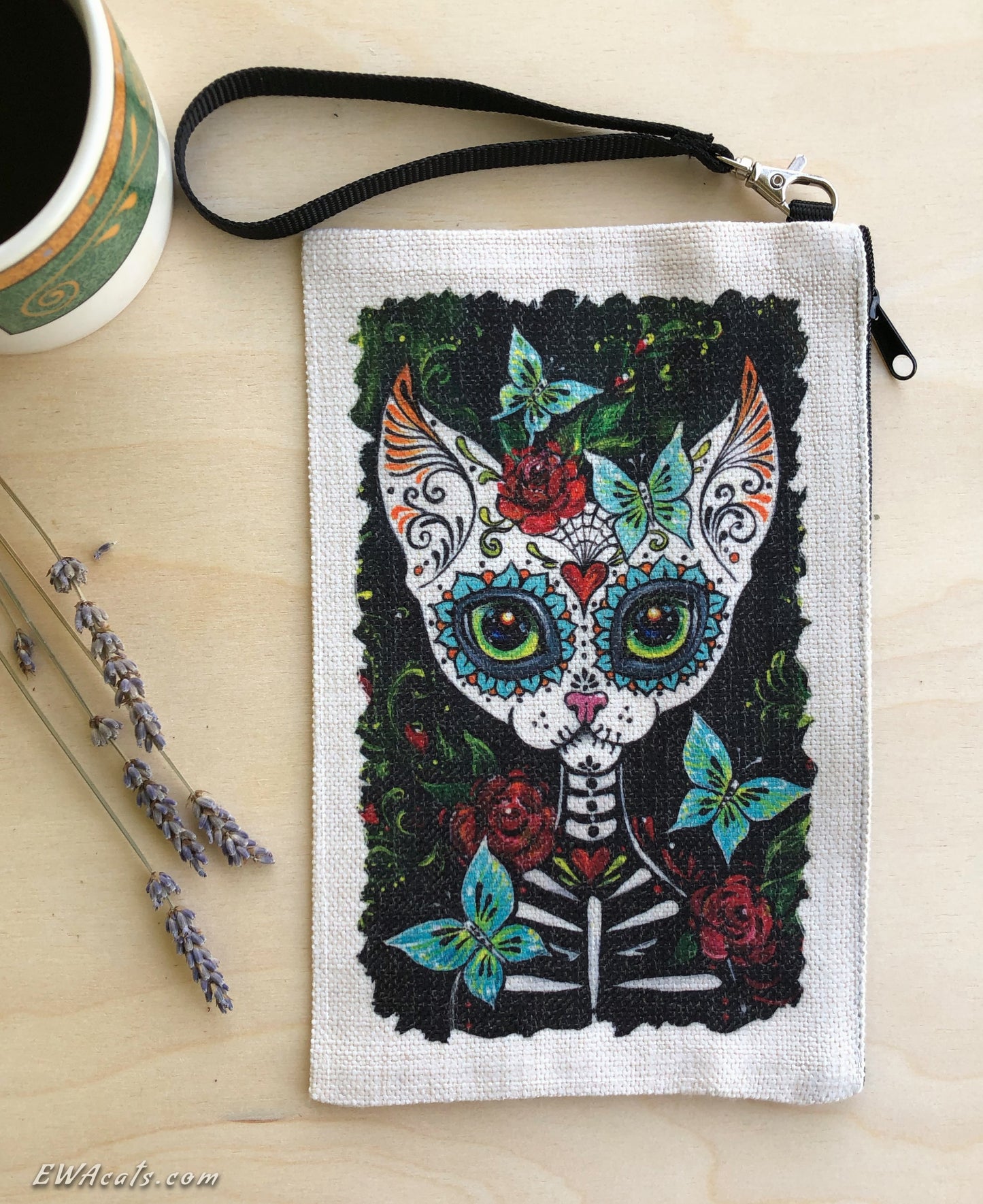 Linen Wallet "Sugar Kitty"