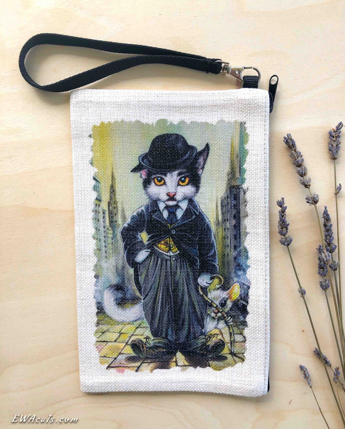 Linen Wallet "Kitty Chaplin"
