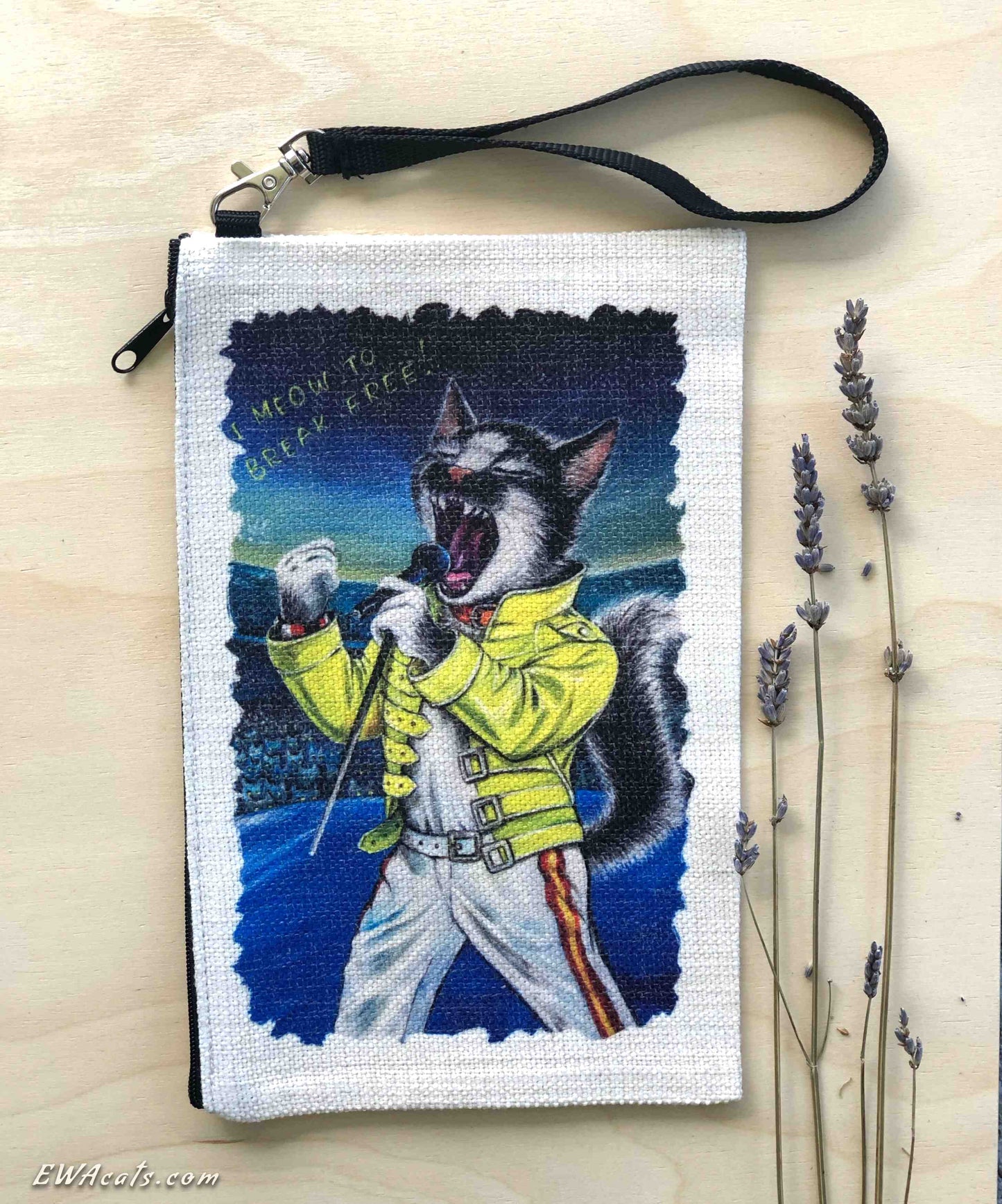 Linen Wallet "I Meow To Brake Free!"
