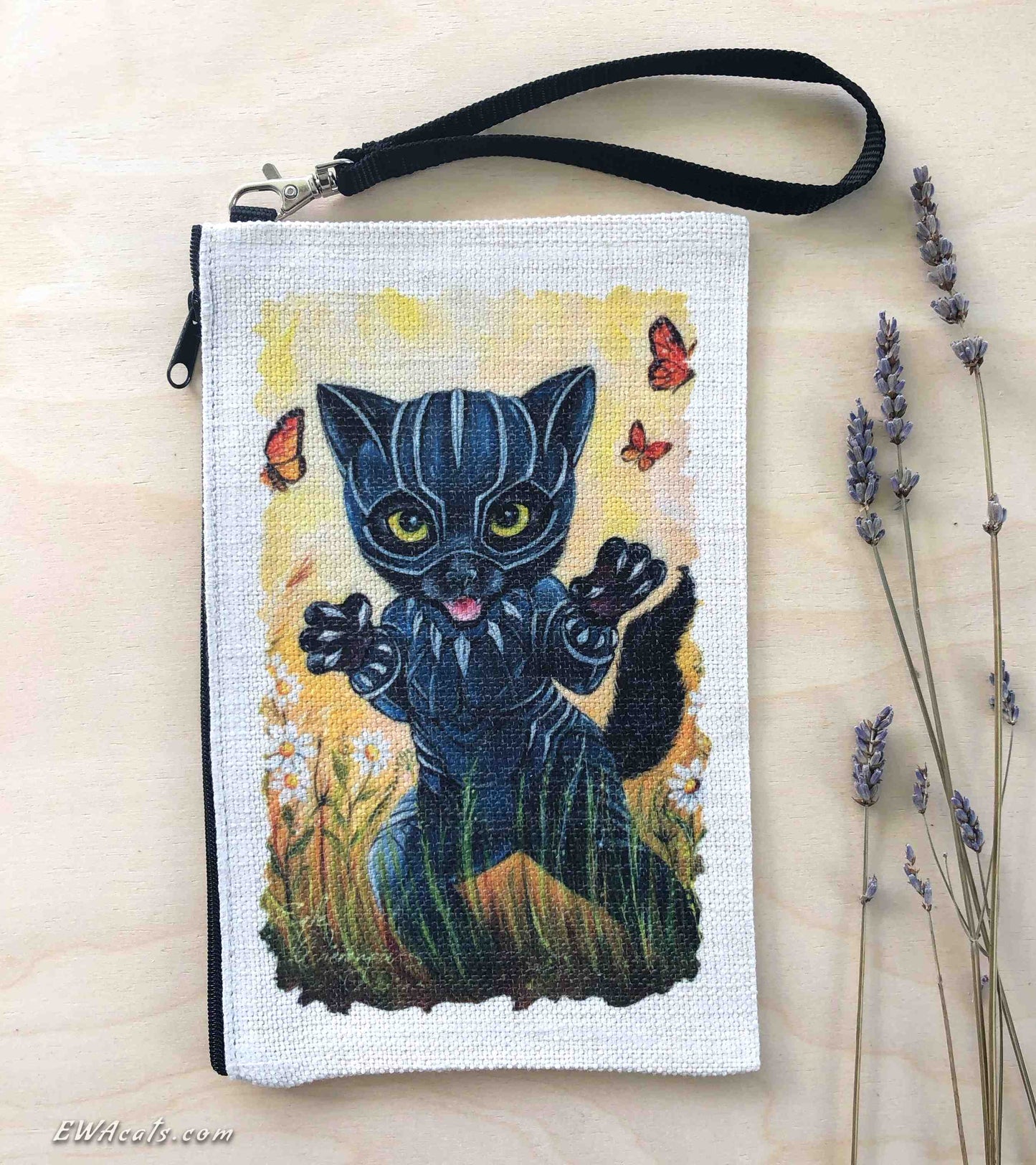 Linen Wallet "Kitty Panther"
