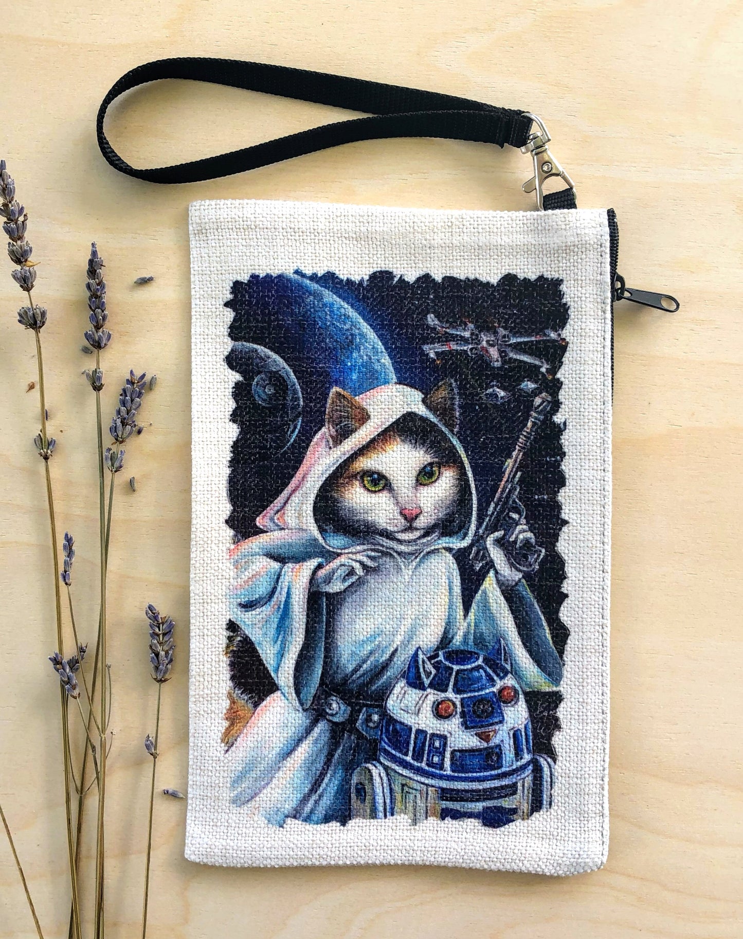Linen Wallet "Purrincess Leia"