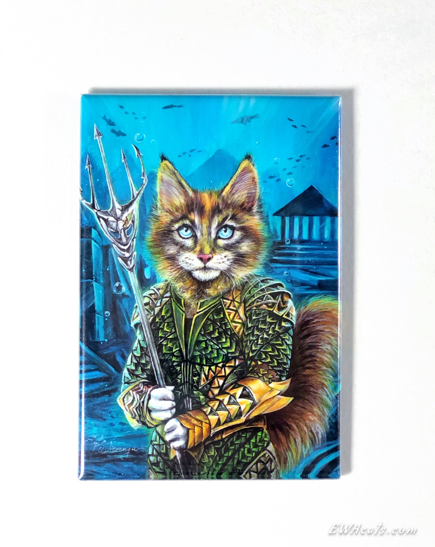 MAGNET 2"x 3" Rectangle "The King of CATlantis"