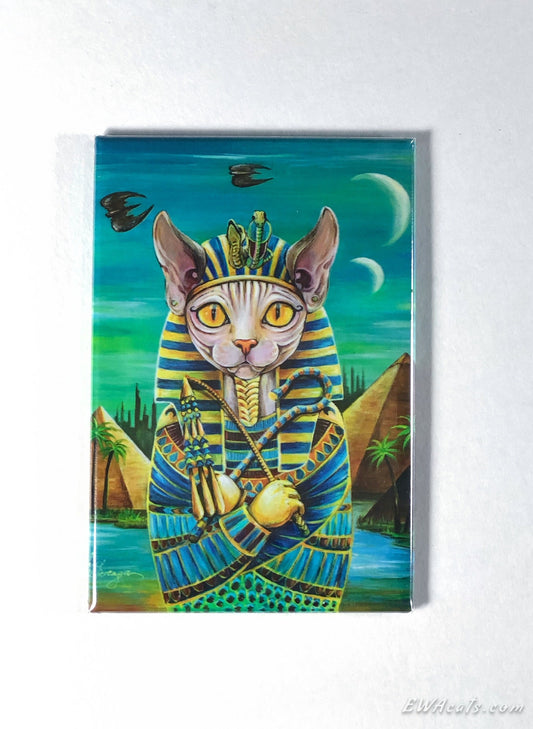 MAGNET 2"x 3" Rectangle "Kitty Tut"