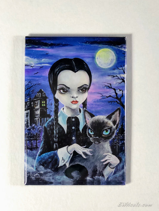 MAGNET 2"x 3" Rectangle "Wednesday & Her Cat Thursday"