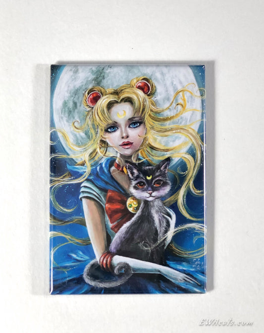 MAGNET 2"x 3" Rectangle "Sailor Moon & Luna"
