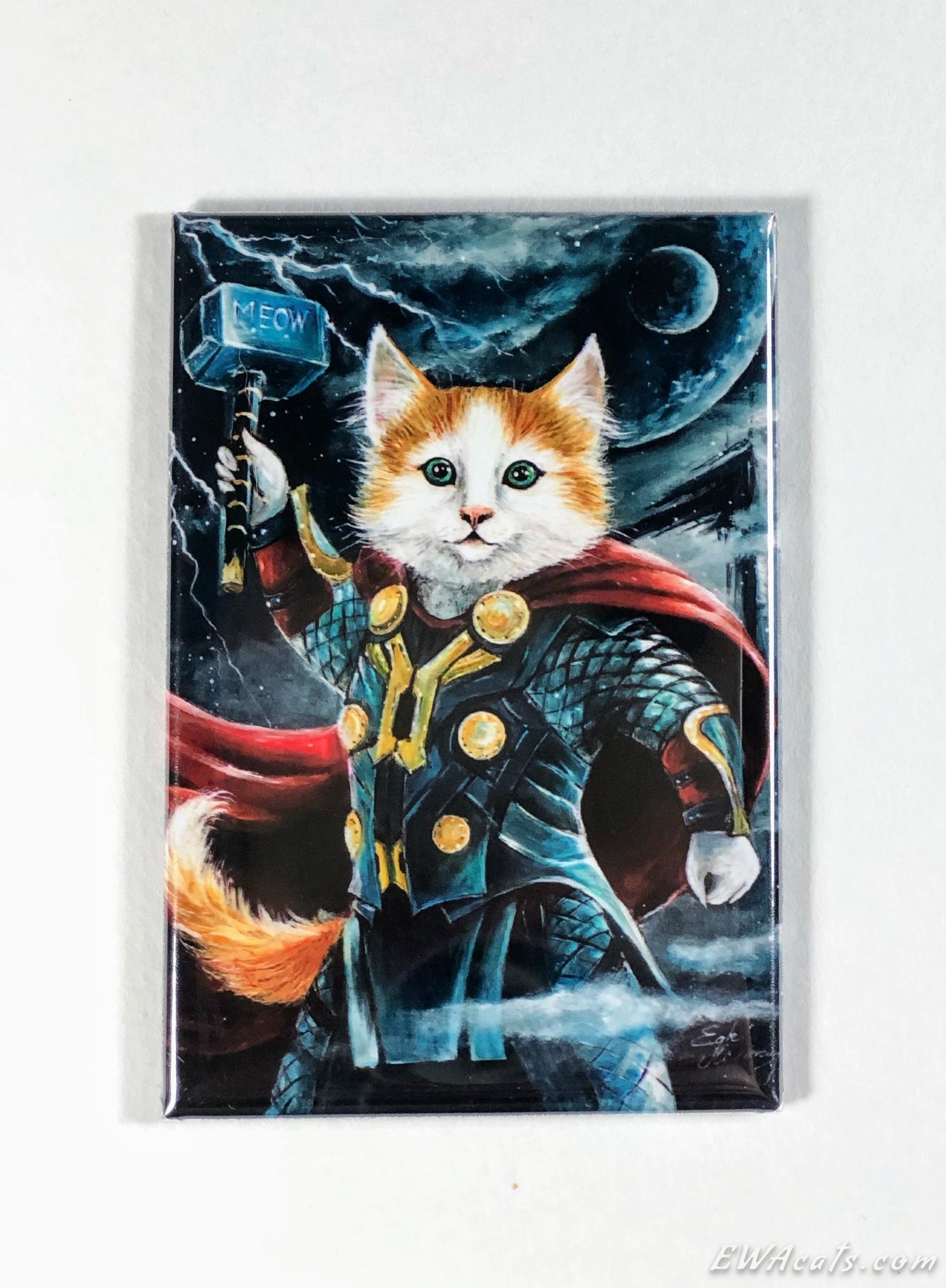 MAGNET 2"x 3" Rectangle "Thor Kitty"