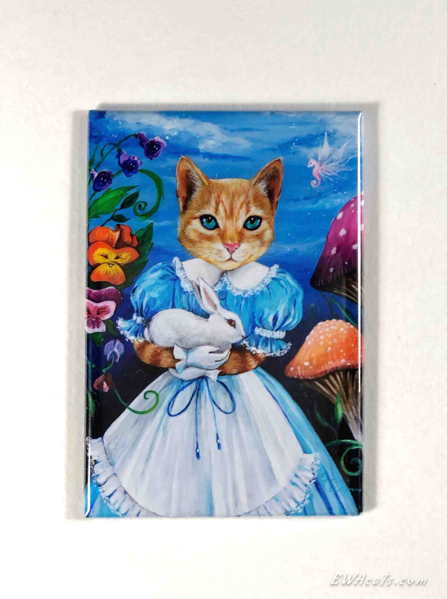 MAGNET 2"x 3" Rectangle "Alice Cat"