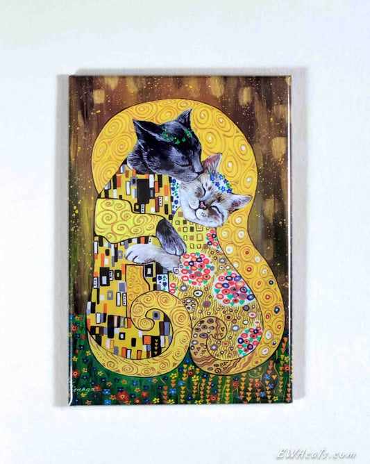 MAGNET 2"x 3" Rectangle "The Kitty Kiss"