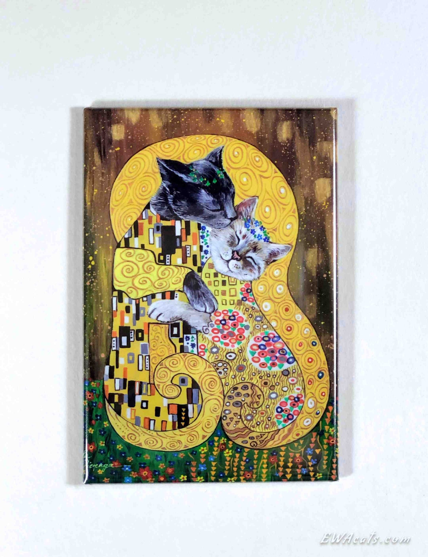 MAGNET 2"x 3" Rectangle "The Kitty Kiss"