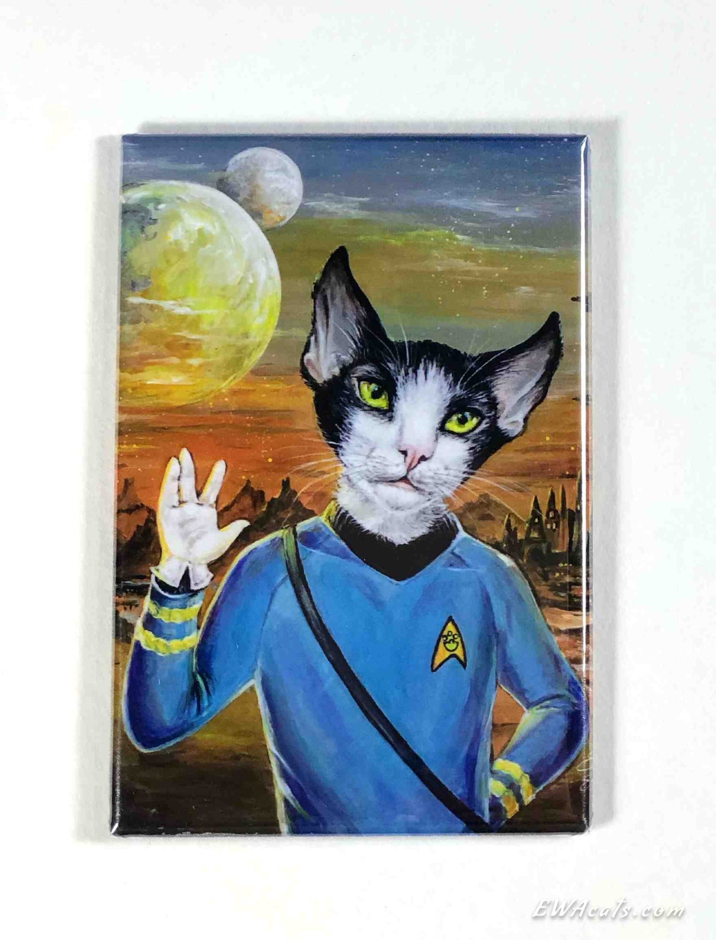 MAGNET 2"x 3" Rectangle "Live Long and Purr"