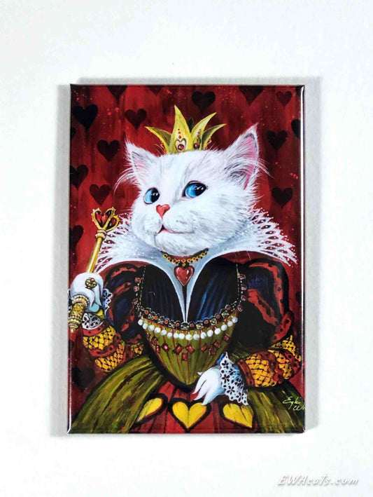 MAGNET 2"x 3" Rectangle "Queen of Cats"