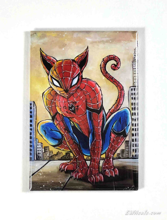 MAGNET 2"x 3" Rectangle "Spider Cat"