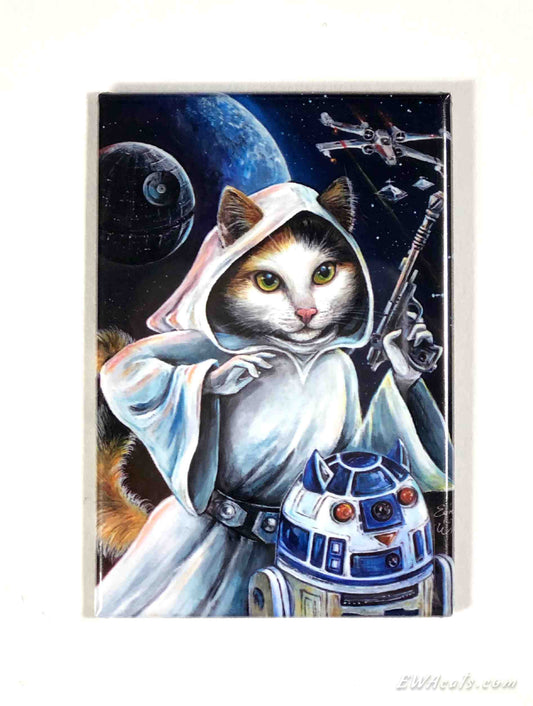 MAGNET 2"x 3" Rectangle "Purrincess Leia"