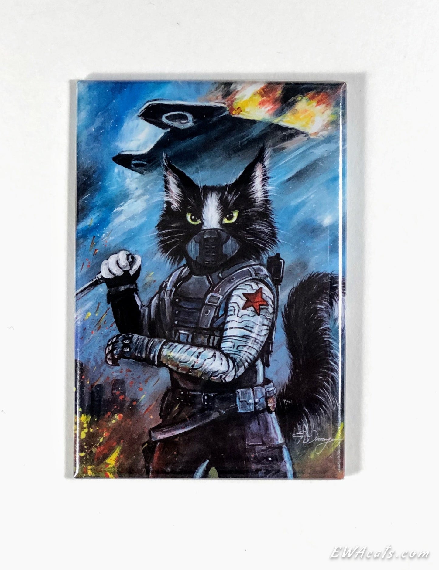 MAGNET 2"x 3" Rectangle "Bucky Cat"
