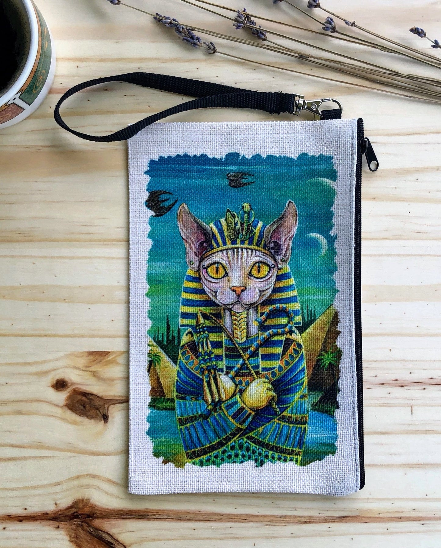 Linen Wallet "Kitty Tut"