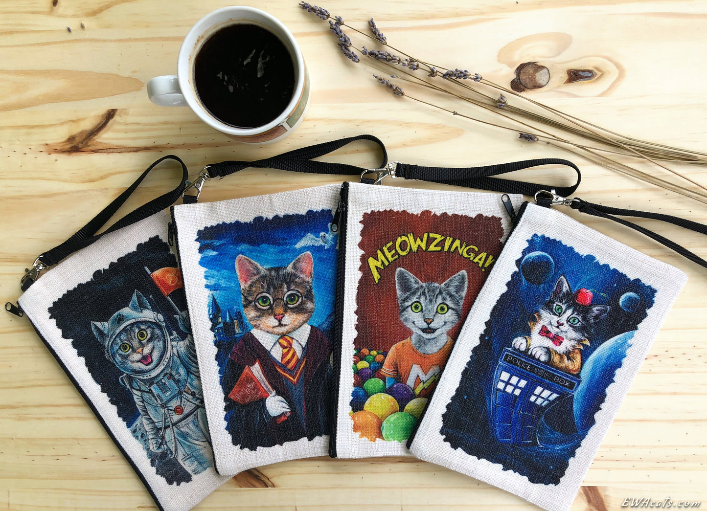 Linen Wallet "First Cat on the Moon"