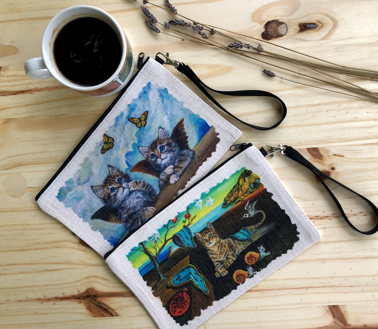 Linen Wallet "Purrfect Time"