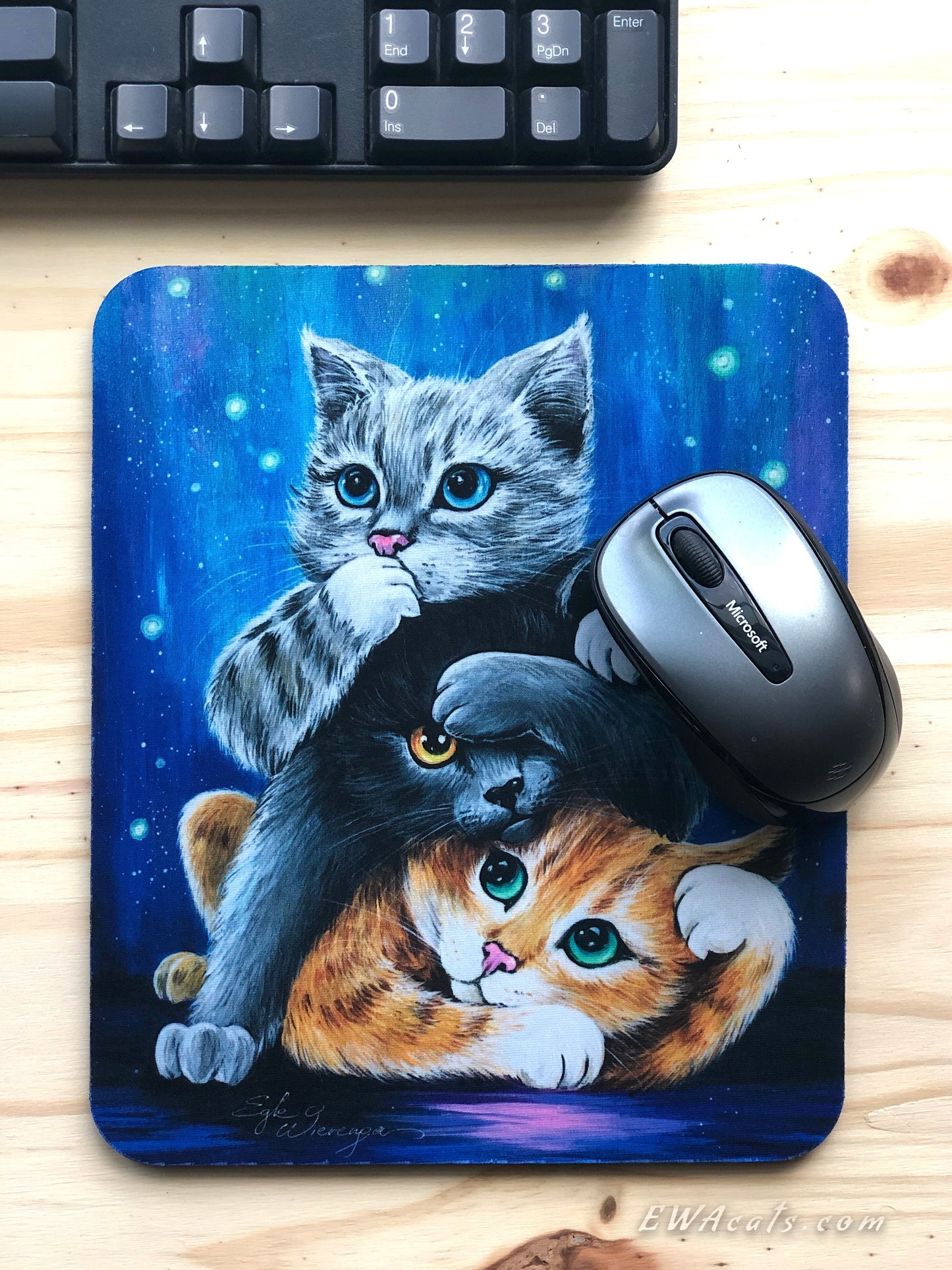 Mouse Pad "Three Wise Kitties"