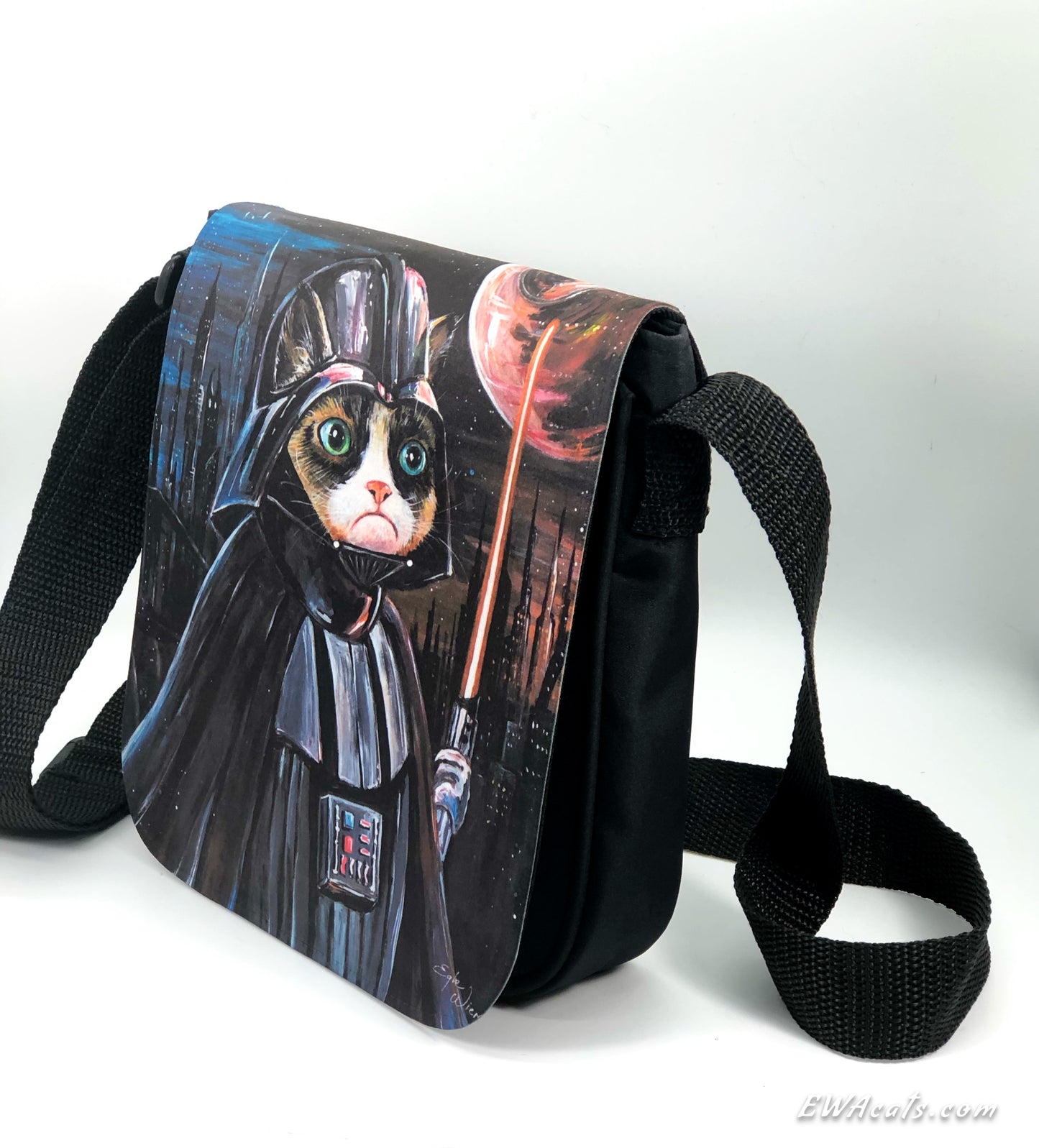 Shoulder Bag "Grumpy Vader" with a Removable Flap