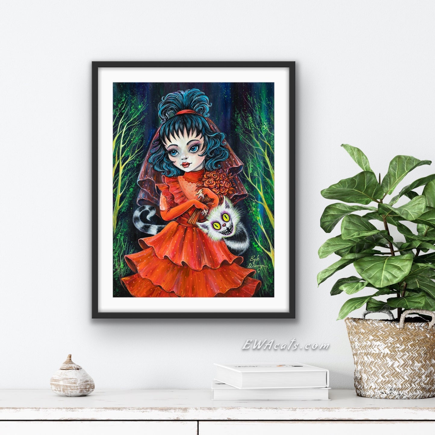 Art Print "Lydia and Her Beetle Kitty"