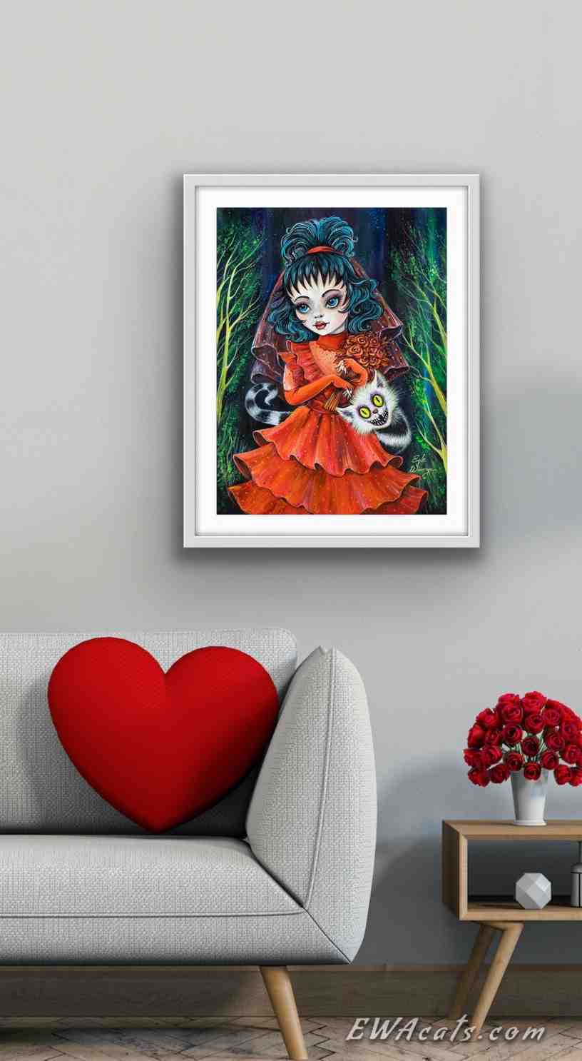 Art Print "Lydia and Her Beetle Kitty"