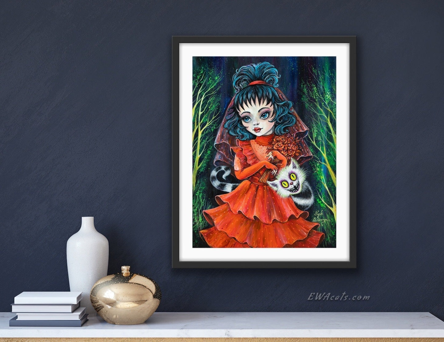 Art Print "Lydia and Her Beetle Kitty"