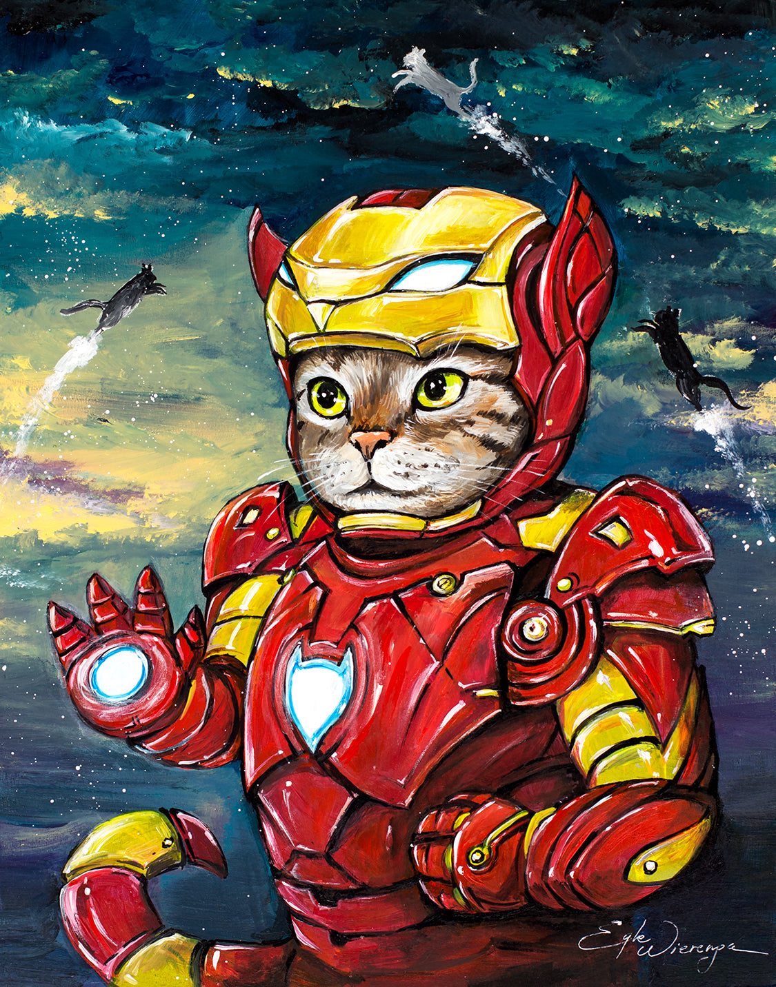 Original Painting "Iron Kitty"