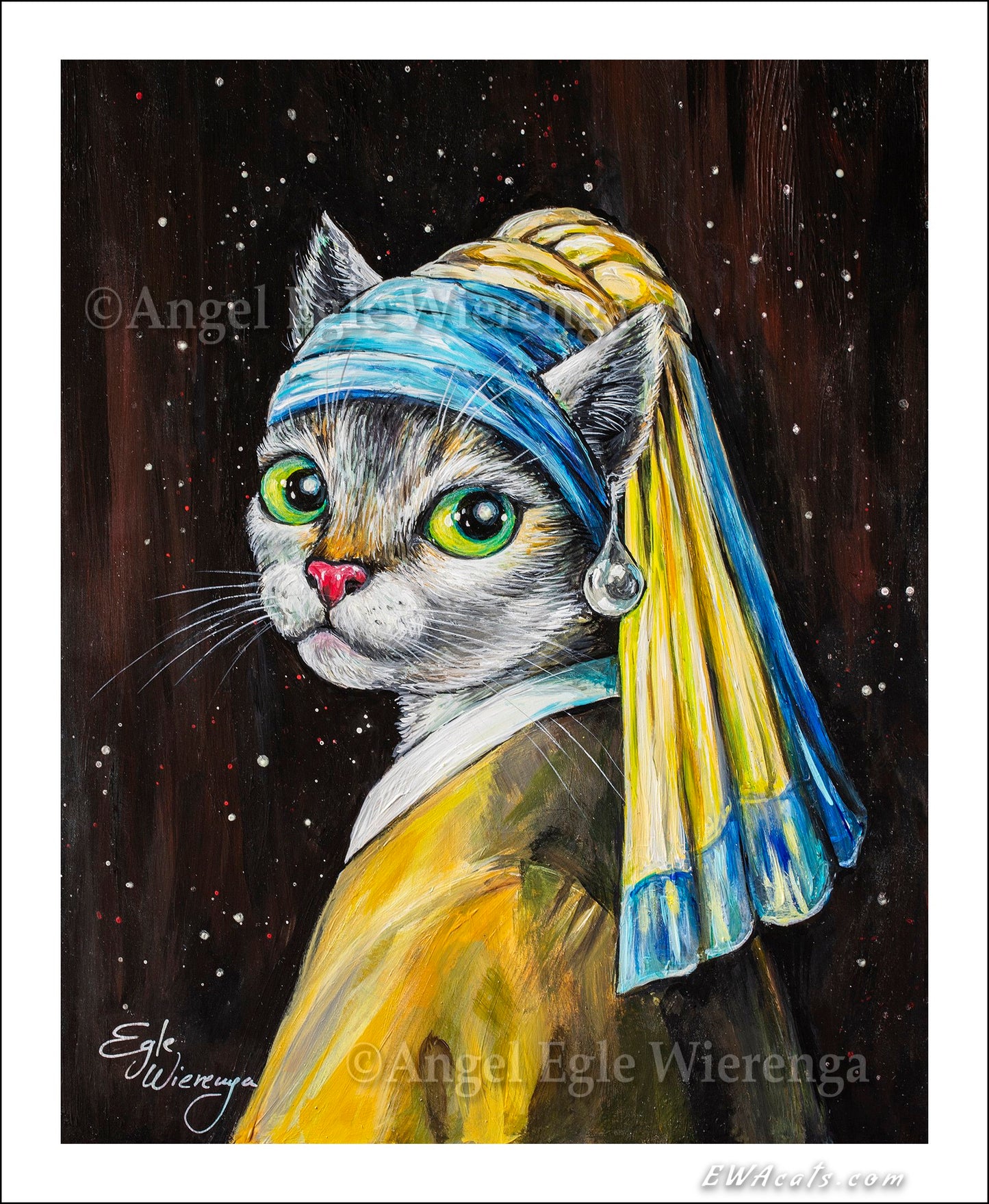 Art Print "Cat With a Pearl Earring"