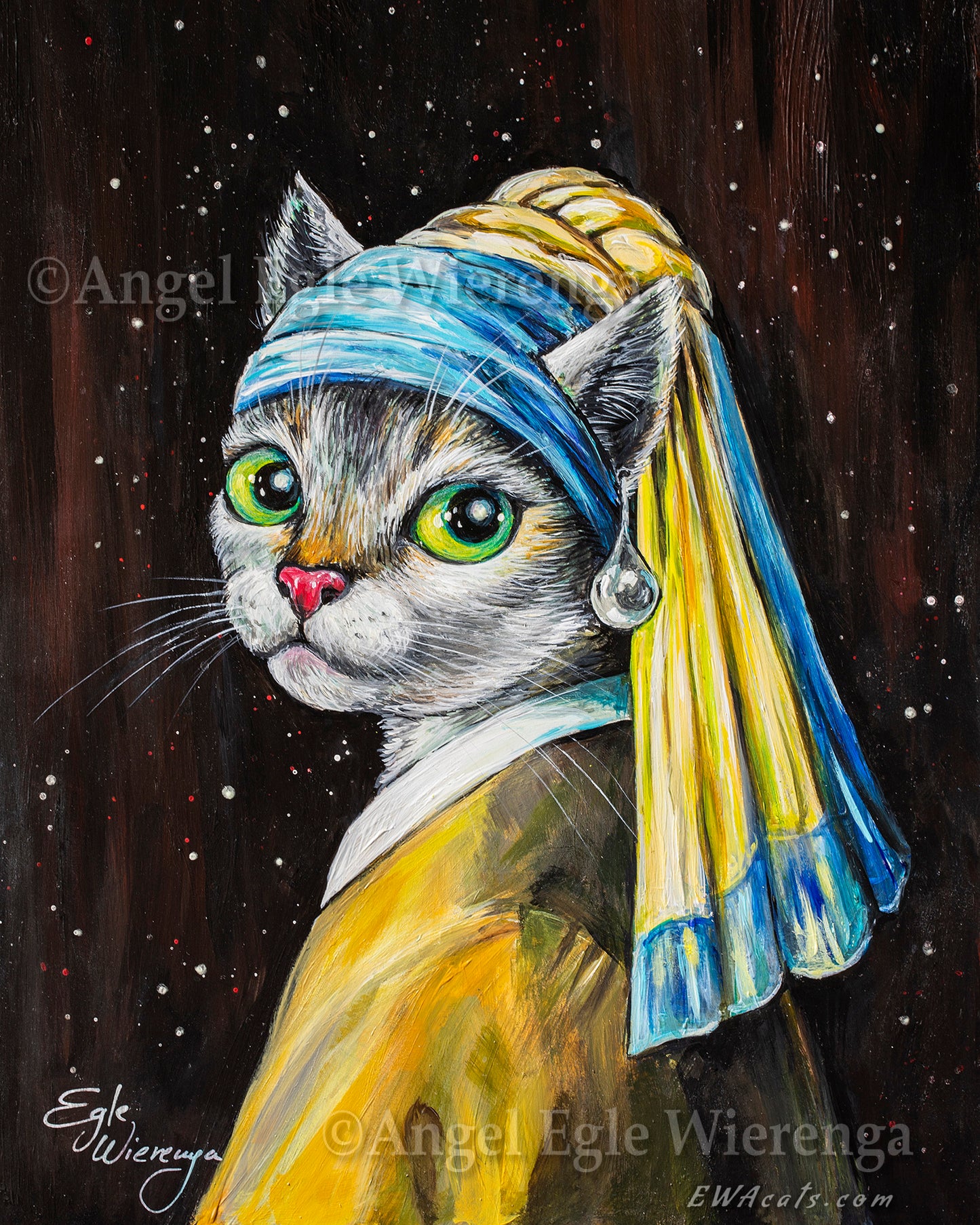 CANVAS "Cat With a Pearl Earring"  Open & Limited Edition