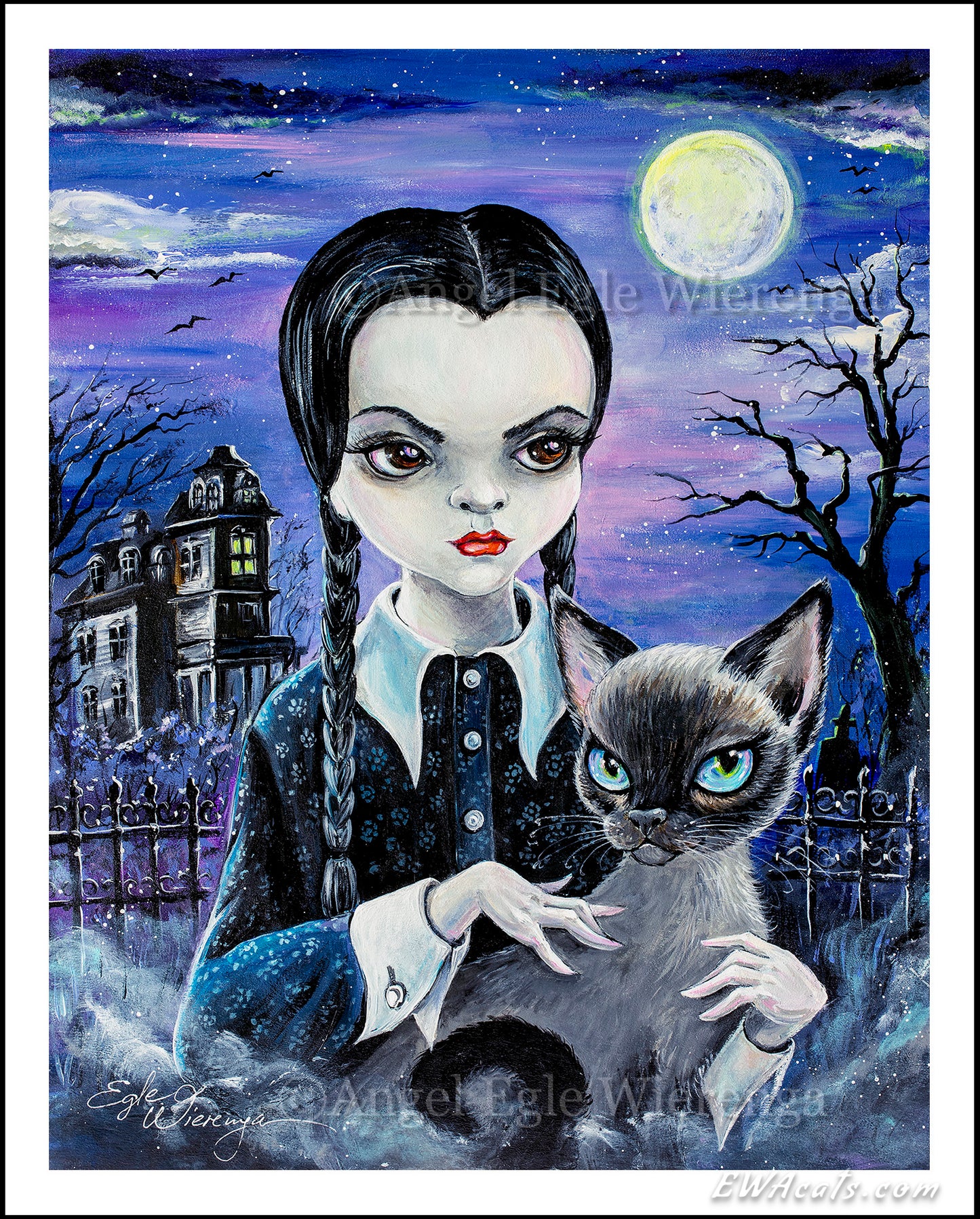 Art Print "Wednesday & Her Cat Thursday"