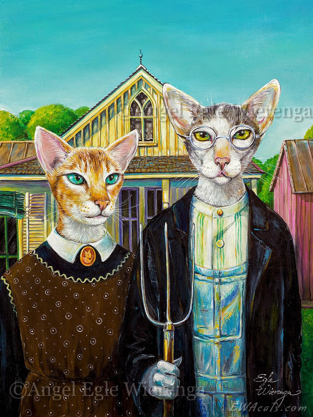 Art Print "AmeriCat Gothic"