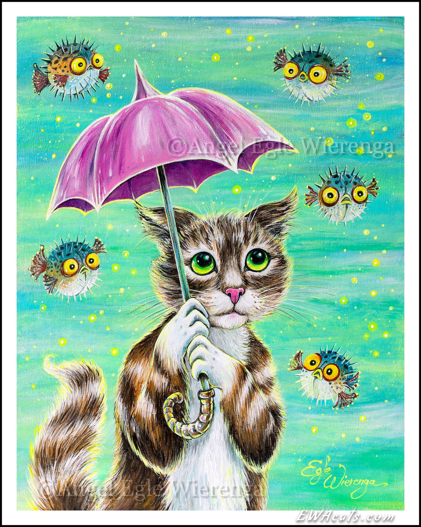 Art Print "Umbrella Cat"