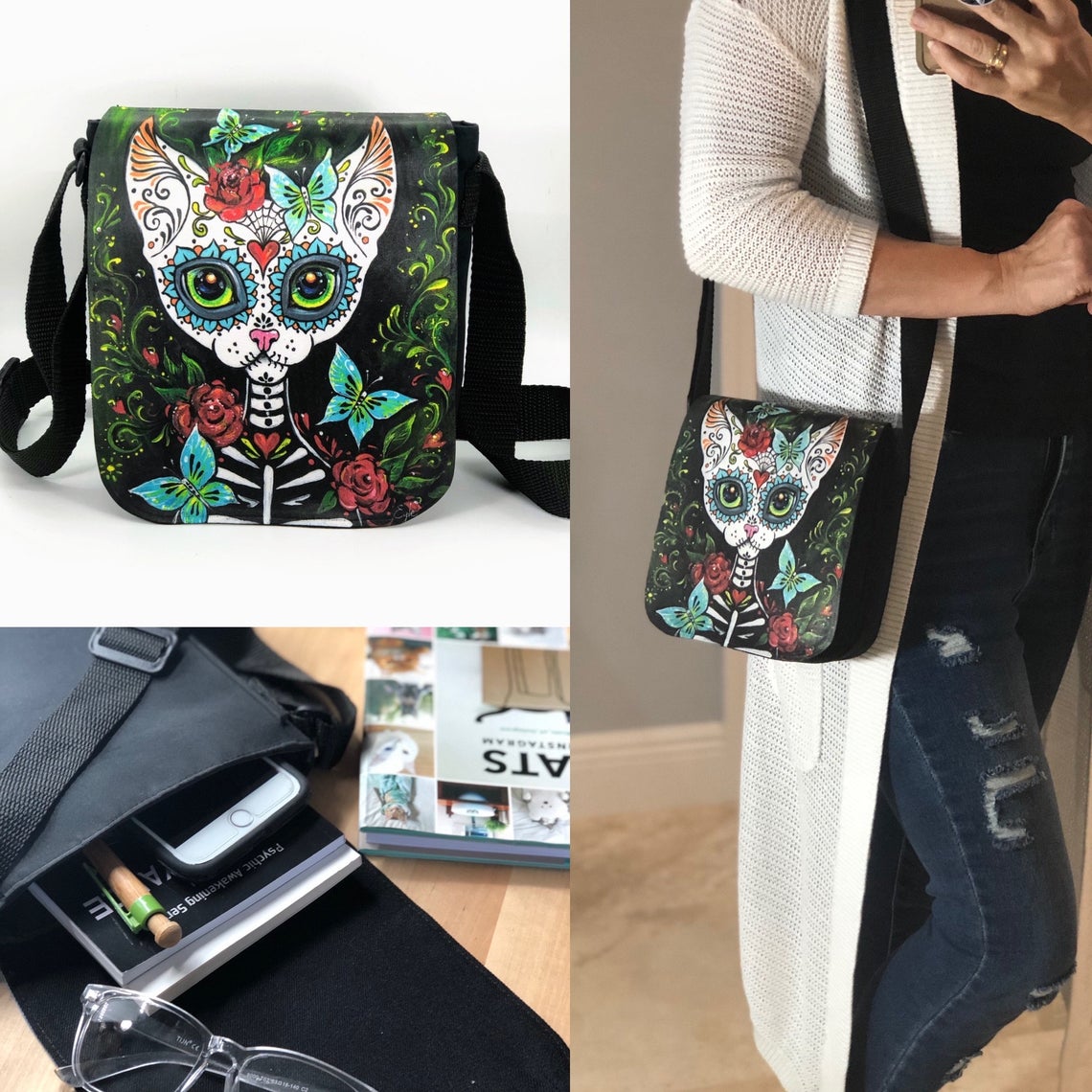 SHOULDER BAGS with extra flaps! Pick any image from my entire shop* See Directions Below
