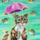Art Print "Umbrella Cat"