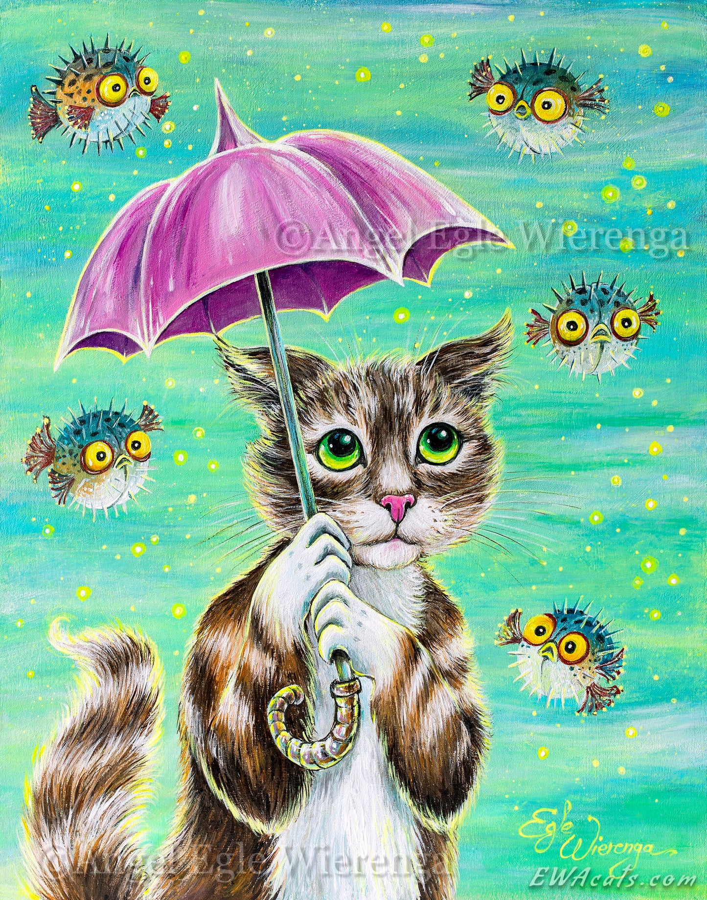 Art Print "Umbrella Cat"