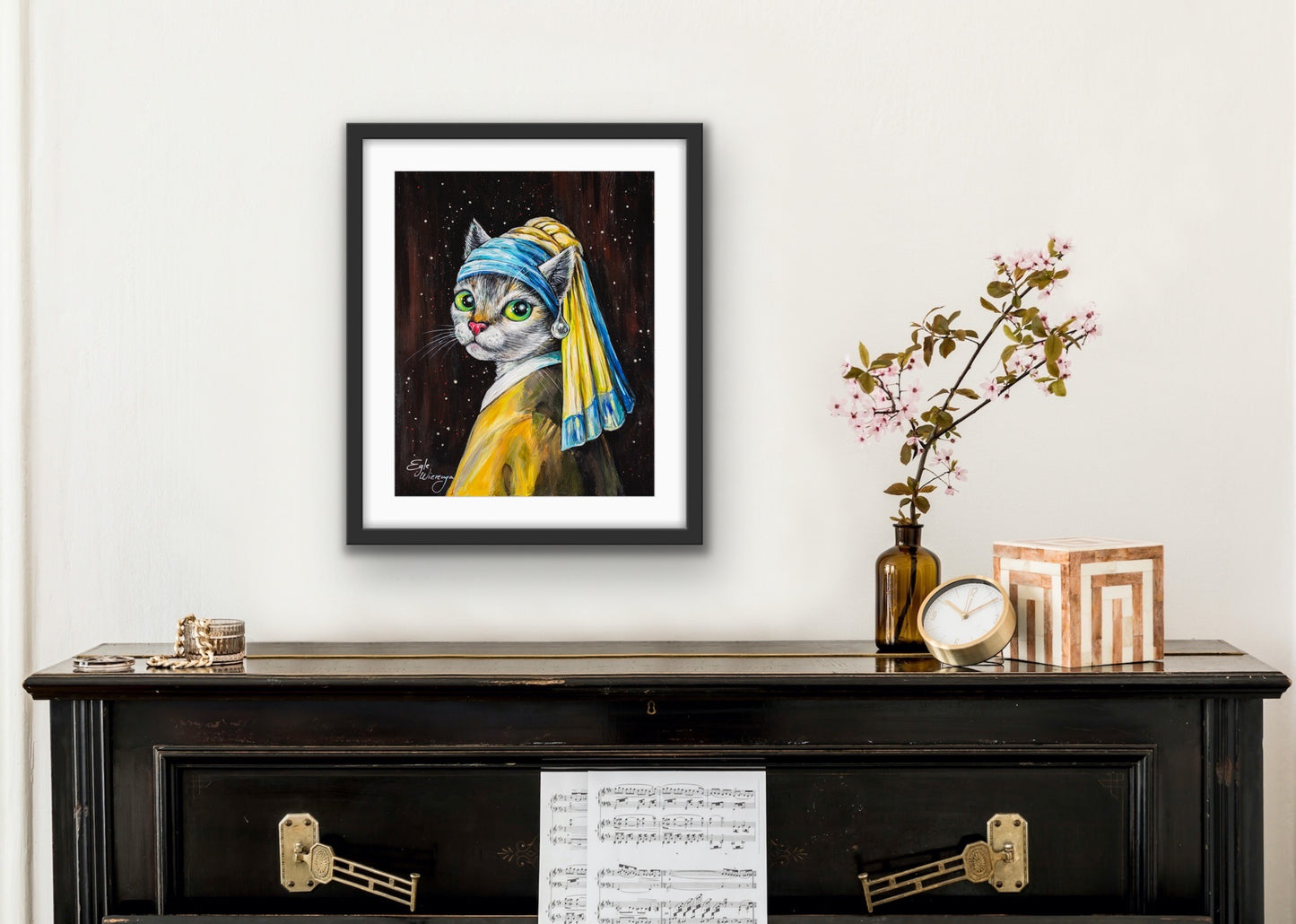 Art Print "Cat With a Pearl Earring"