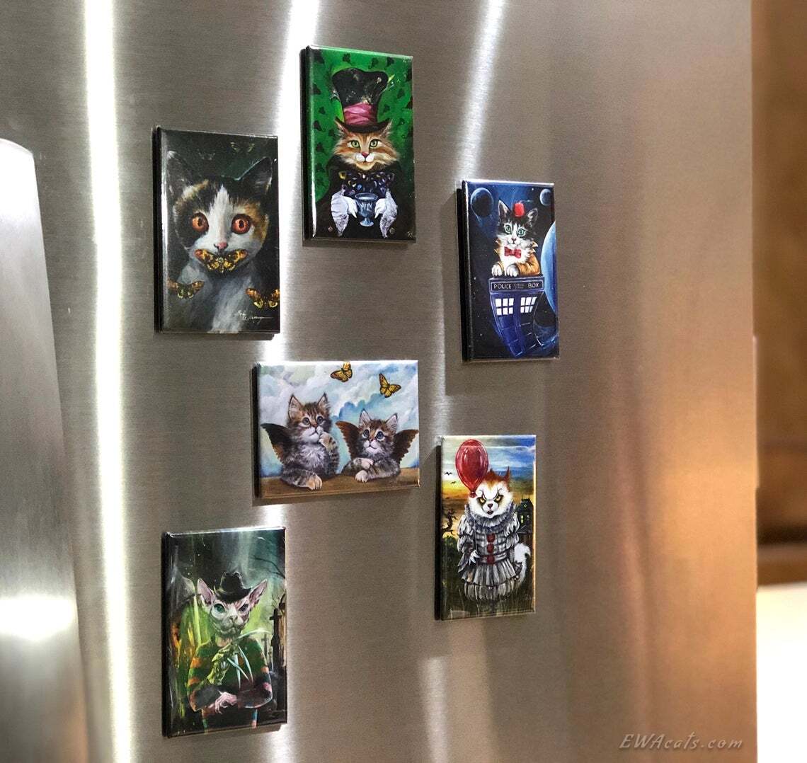 MAGNET 2"x 3" Rectangle "Steampunk Cheshi"