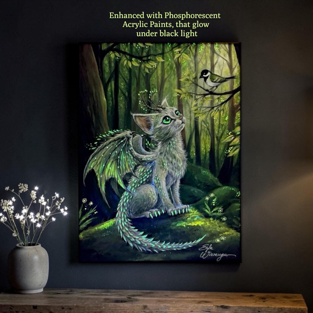 SUPREME MASTER CANVAS "Forest Dragon Kitty" Limited to 5!