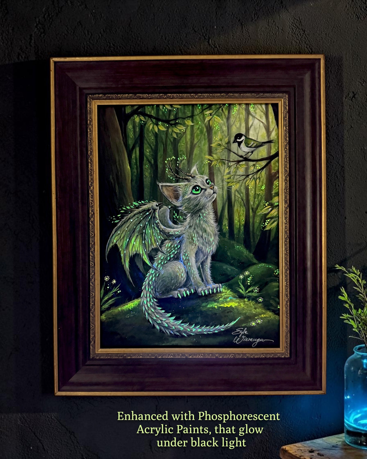 Original Painting "Forest Dragon Kitty"
