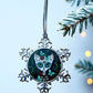 ORNAMENT 3"x 3" Silver Snowflake "Sugar Kitty" (Image on both sides)