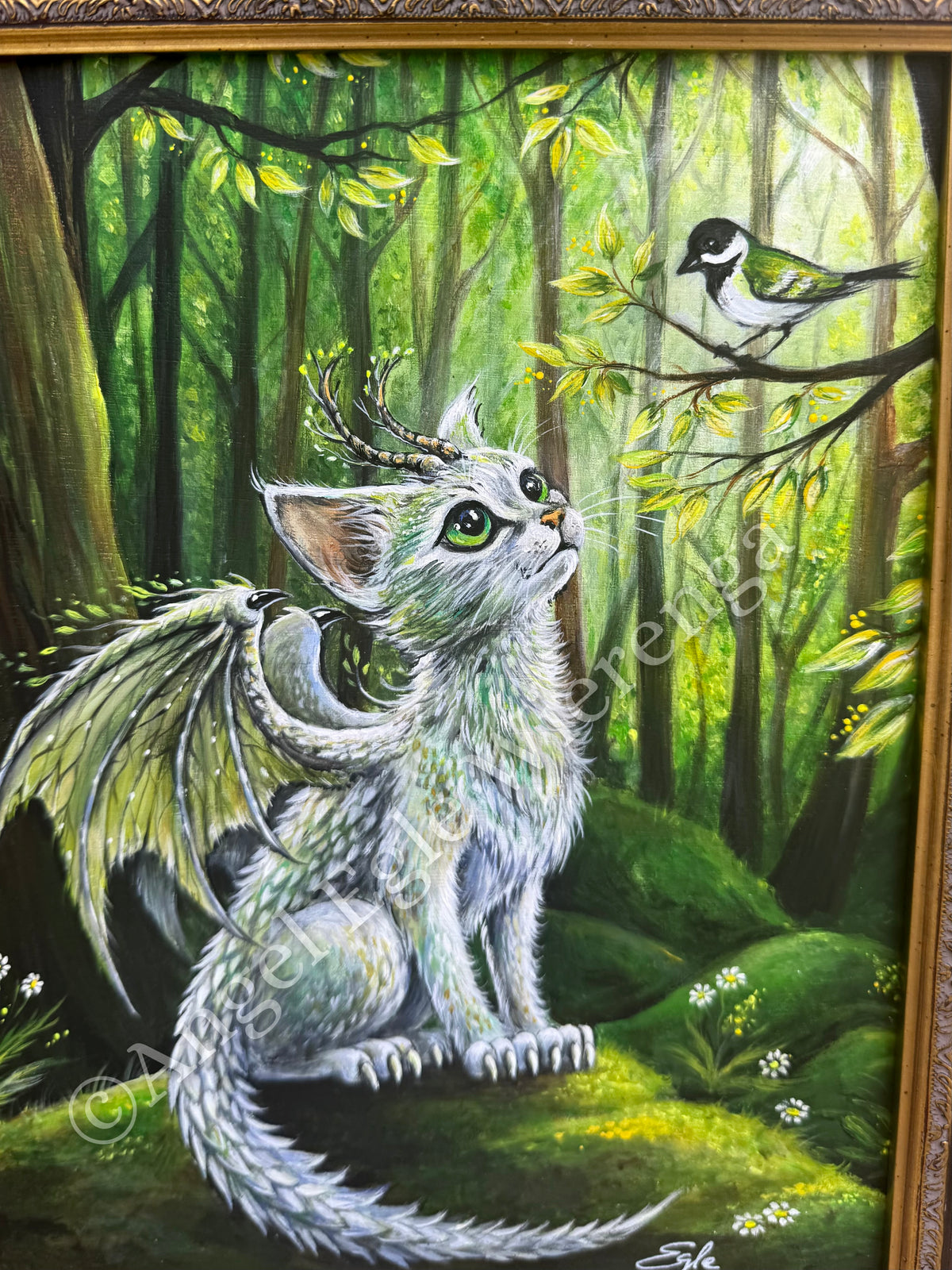 Original Painting "Forest Dragon Kitty"