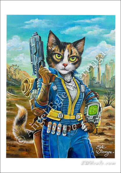 Art Print "Lucy Cat" Inspired by Fallout TV Series